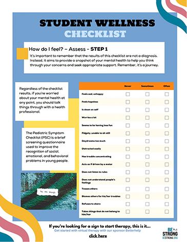 Be Strong » Student Wellness Checklist Cover Image