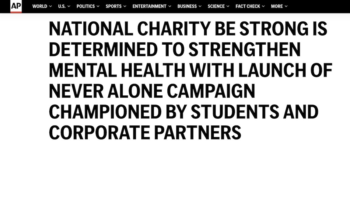 National Charity Be Strong is Determined to Strengthen Mental Health_ft image